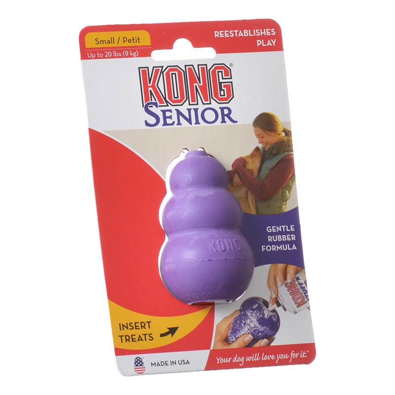KONG Senior Gentle Natural Rubber Dog Toy, Small, Purple 