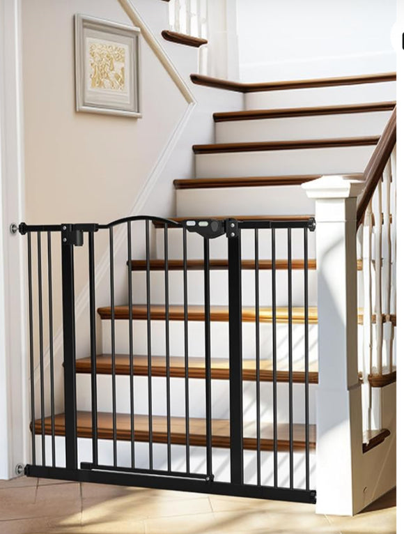 InnoTruth 29-39.6” Pet & Baby Gate for Stairs & Doorways, 36” Tall Pressure Mount Pet Gates, Easy Step Auto Close Both Sides Walk Thru Child Gate, Dual-Lock Safety Design and One-Hand Operation