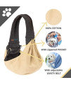 BUDDY TASTIC Pet Sling Carrier - Reversible And Hands-Free Dog Bag With Adjustable Strap And Pocket - Soft Puppy Sling For Pets Up To 13 Lbs (Black/Beige)