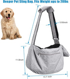 EXTRA LARGE Pet Sling Carrier - Hands-Free Dog Bag With Adjustable Strap And Pocket - Grey