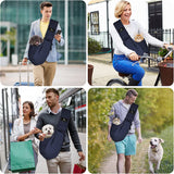 Cuby Pet Sling Carrier - Hands-Free REVERSIBLE Dog Bag With Adjustable Strap And Pocket - Grey