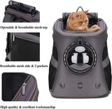 LOLLIMEOW Large Pet Carrier Backpack, Bubble Backpack Carrier for Fat Cats and Puppies-Airline-Approved-Grey