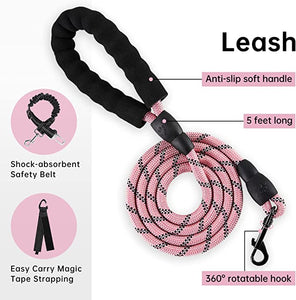 IVY&LANE No Pull Dog Harness for Small Dogs w/Matching Leash (Pink Size XS)