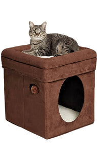 MidWest Brown Curious Cat Cube, Cat House / Cat Condo