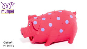 Multipet Grunterz Latex Polka Dot Pig Dog Toy