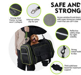 FURHOME COLLECTIVE - 4 Side Expandable Pet Carrier for Cats and Small Dogs - with Pet Leash, Travel Water Bottle and Collapsible Container - TSA Airline Approved