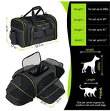 FURHOME COLLECTIVE - 4 Side Expandable Pet Carrier for Cats and Small Dogs - with Pet Leash, Travel Water Bottle and Collapsible Container - TSA Airline Approved