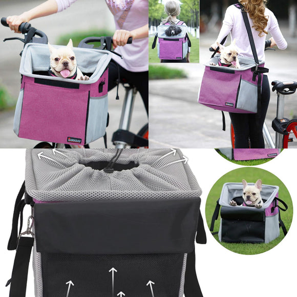 BarkBay Pet Carrier Bicycle Basket Bag Pet Carrier/Booster Backpack with Big Side Pockets