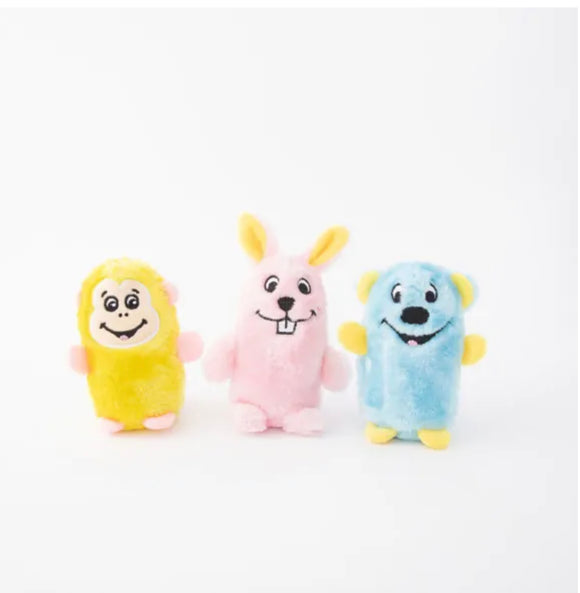 Squeakie Buddies - Pack of 3 (Bear, Bunny, Monkey)