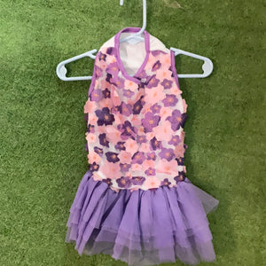 Lavender Pink Chenille Floral Dress
