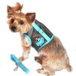 Cool Mesh Dog Harness with Leash - Pirate Octopus Blue and Black