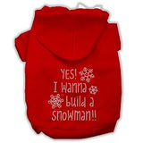 Yes I Want To Build A Snowman Rhinestone Hoodie Red