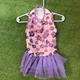 Lavender Pink Chenille Floral Dress