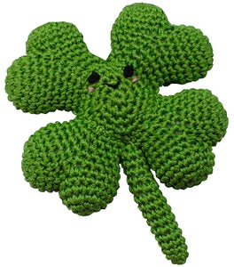 Knit Knacks Lucky The Four Leaf Clover Organic Cotton Small Dog Toy