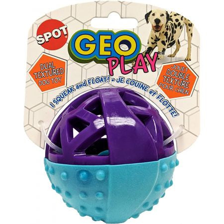 Geo PlayBall Dual Texure Dog Toy Assorted by Spot